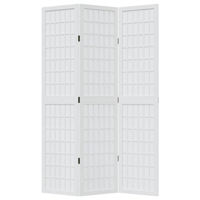 Spanische Wand 3-tlg. aus massivem Paulownia-Holz, Weiß - bis zu 33,7% Rabatt