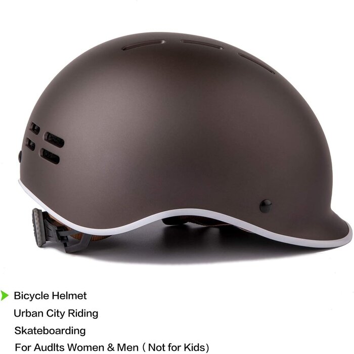 Retro Fahrradhelm für Erwachsene, Kaffeebraun, Gr. L (56-61cm) - bis zu 31,8% Rabatt