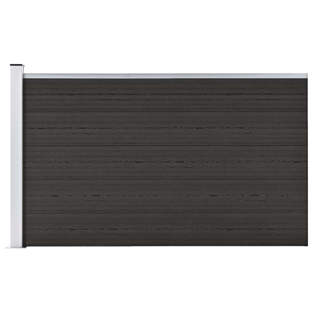 WPC Sichtschutzzaun 175x105 cm Schwarz - bis zu 34,3% günstiger