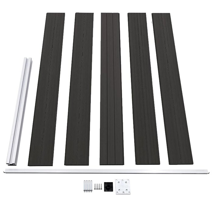 WPC Sichtschutzzaun 175x105 cm Schwarz - bis zu 34,3% günstiger