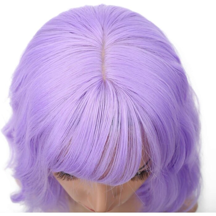Violette Kurzhaarperücke mit Pony - Bis zu 59% Rabatt