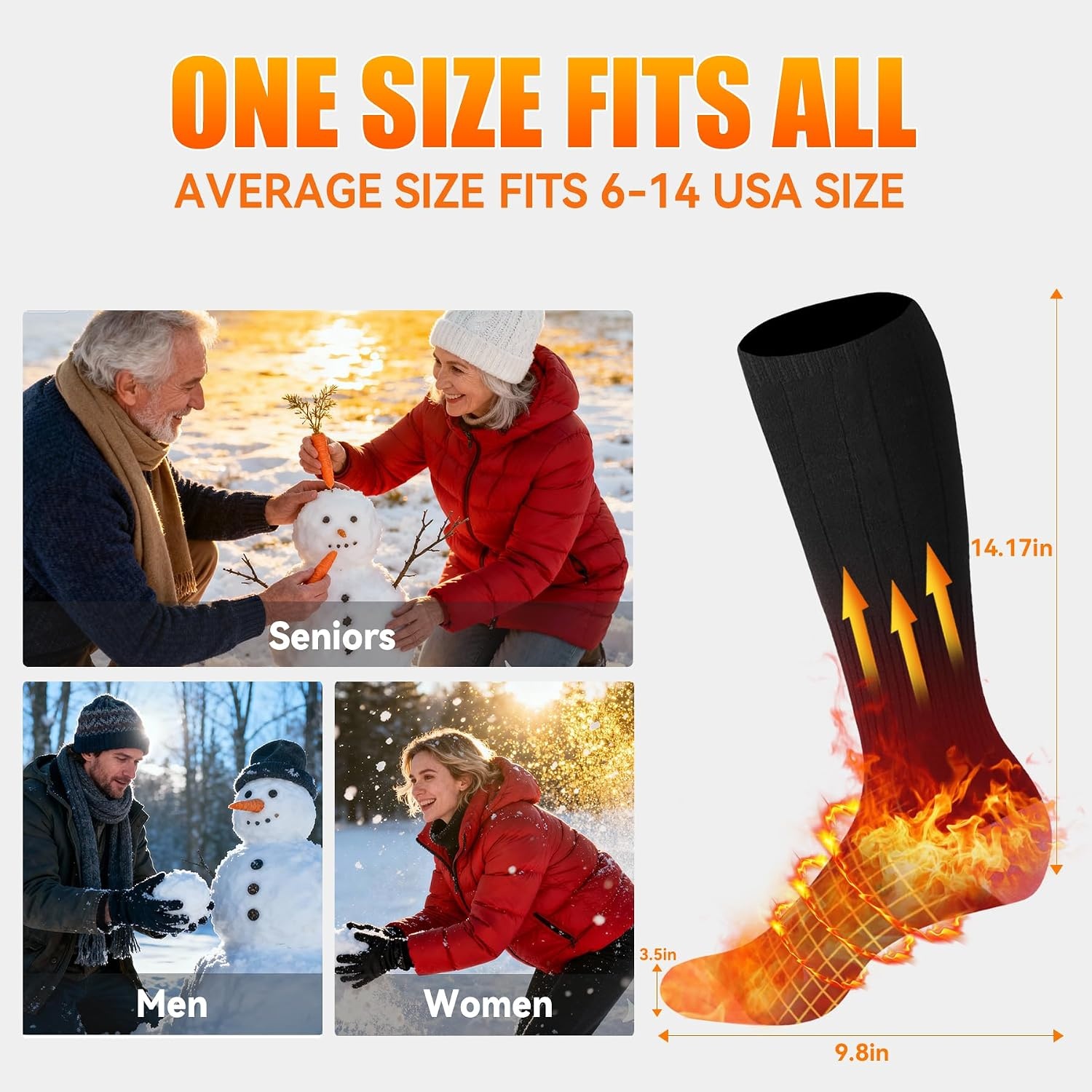 Rasfalo Beheizbare Socken mit 4000 mAh Akku - Unisex - bis zu 56% Rabatt