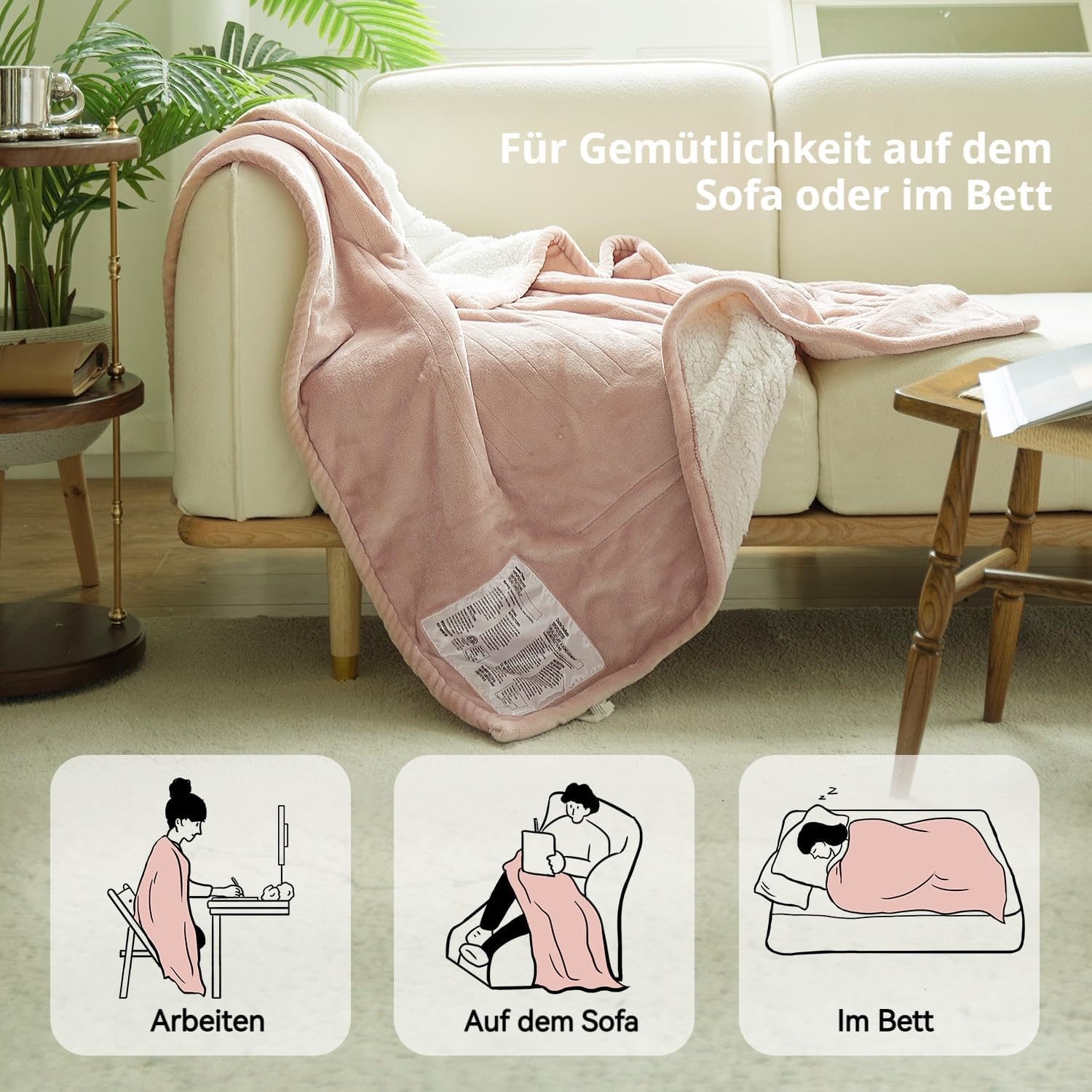 Elektrische Heizdecke 130x160 cm, 9 Heizstufen - bis zu 32,7% Rabatt