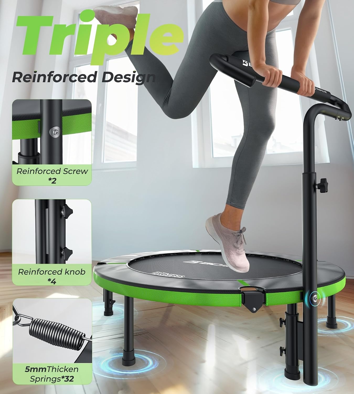 Fitness-Minitrampolin klappbar 102cm - bis zu 29,1% günstiger
