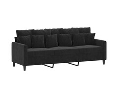 Vidaxl 3-Sitzer Samtsofa 180 cm Schwarz - jetzt bis zu 41% sparen