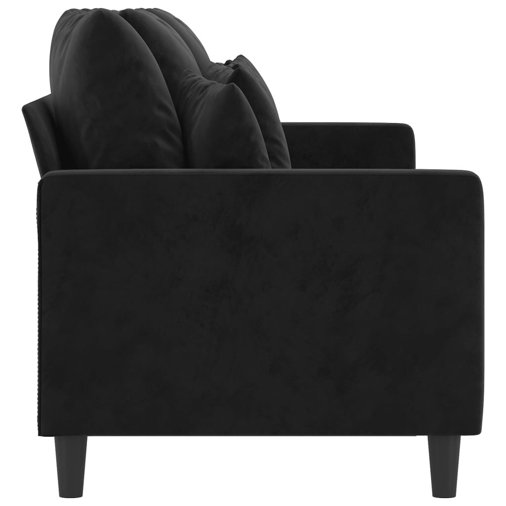 Elegantes 3-Sitzer Sofa in Samt-Schwarz - Jetzt bis zu 34,5 % reduziert