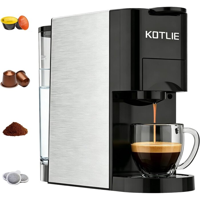 4-in-1 Espressomaschine 19 Bar, 1450W - Vielseitig & bis zu 34,1% Rabatt