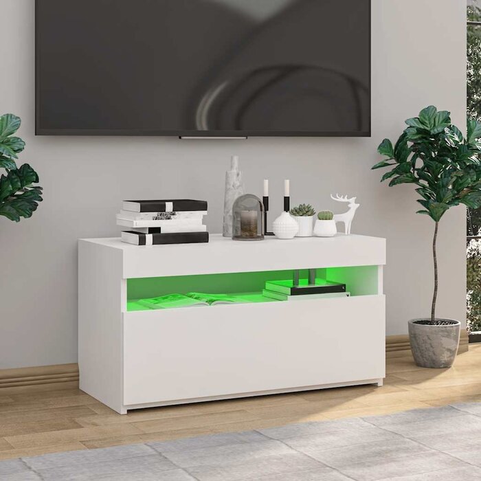 TV-Lowboard mit LED-Beleuchtung - Weiß - Sparen Sie bis zu 32,7 %