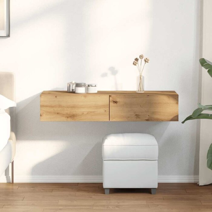 Wandregal mit Schubladen, Eichendesign, 100x36x19 cm - bis zu 33,2% sparen