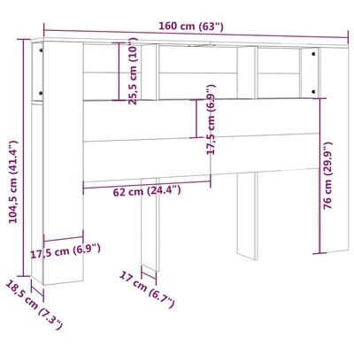 Bett-Kopfteil mit Regal Sonoma-Eiche 160 cm - Outlet bis zu 33,4% reduziert