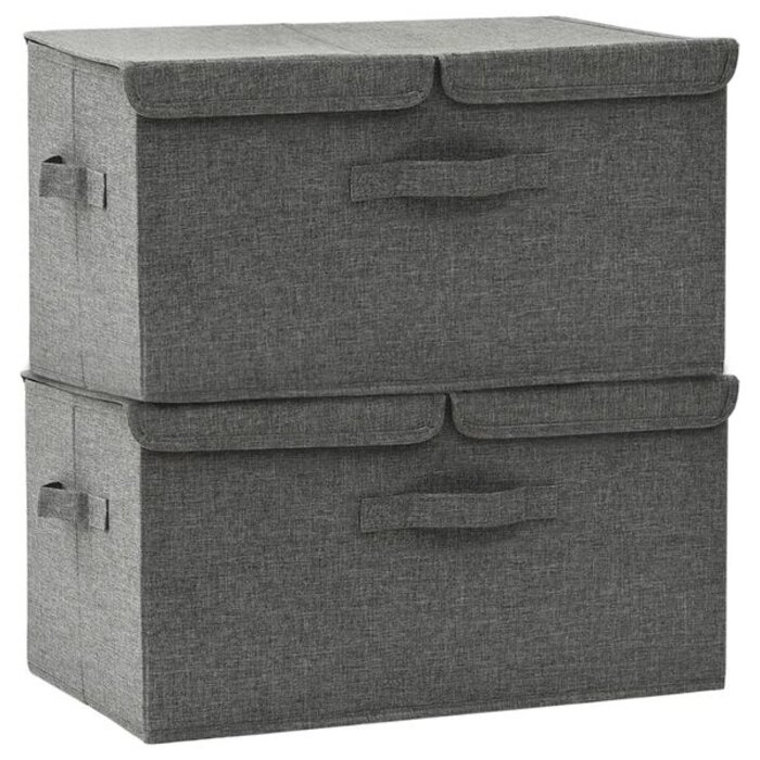Vidaxl 2er-Set Faltbare Aufbewahrungsboxen 50x30x25cm Anthrazit - bis zu 55% Rabatt