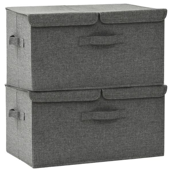 Vidaxl 2er-Set Faltbare Aufbewahrungsboxen 50x30x25cm Anthrazit - bis zu 55% Rabatt