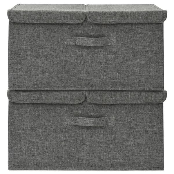 2er-Set Aufbewahrungsboxen 50x30x25 cm, Anthrazit - bis zu 32,1% Rabatt