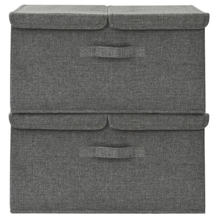Vidaxl 2er-Set Faltbare Aufbewahrungsboxen 50x30x25cm Anthrazit - bis zu 55% Rabatt