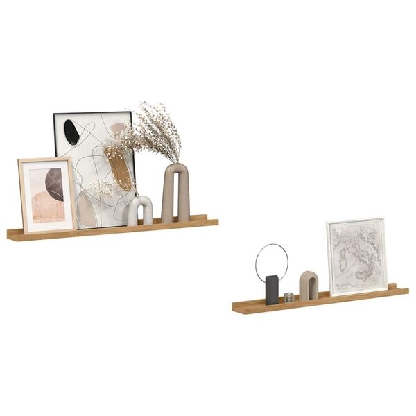 2-tlg. Wandregal-Set Braun 80x9x3 cm - bis zu 30,3% Rabatt im Outlet