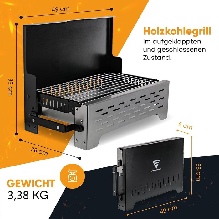 Klappbarer Holzkohlegrill für Camping - Bis zu 28,6% Rabatt