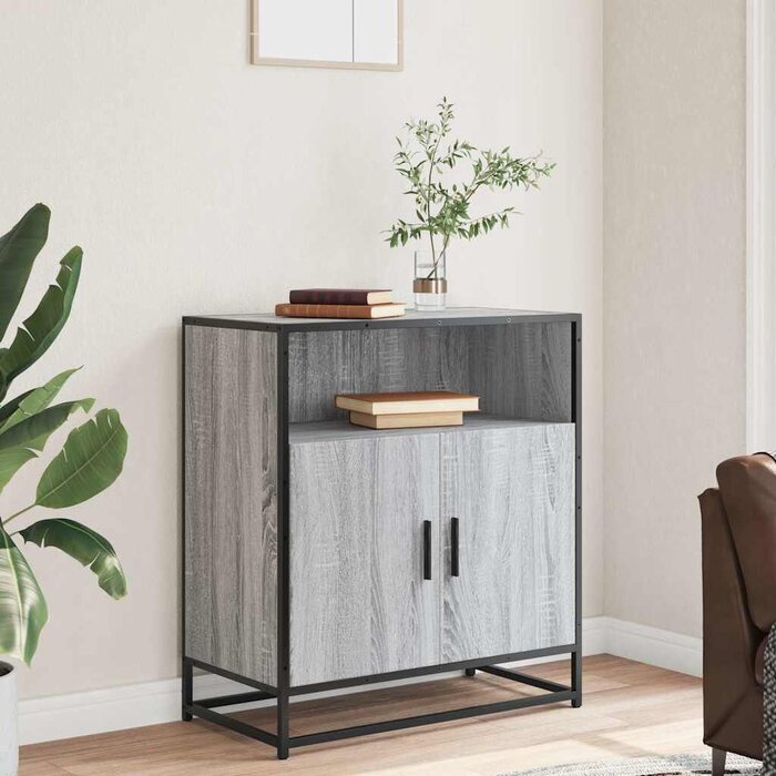 Sideboard Sonoma Eiche grau 68x35x76 cm - Outlet sparen bis zu 33,6%