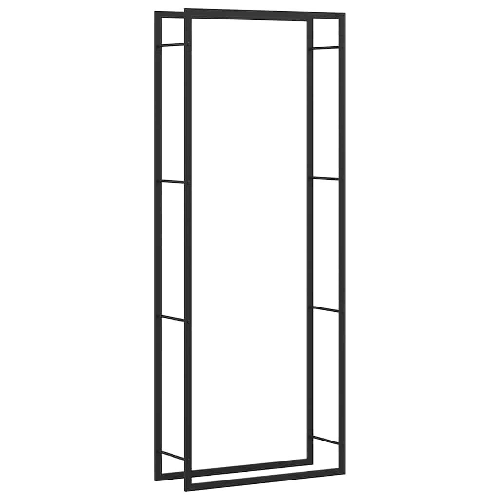 Kaminholzregal Stahl mattschwarz 80x28x222 cm - jetzt bis zu 32,9% sparen