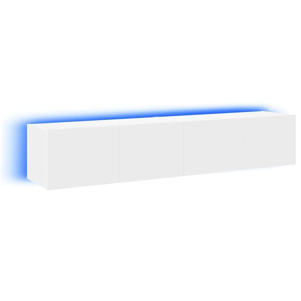 2er-Set TV-Wandschränke mit LED-Beleuchtung - Weiß - bis zu 34% sparen