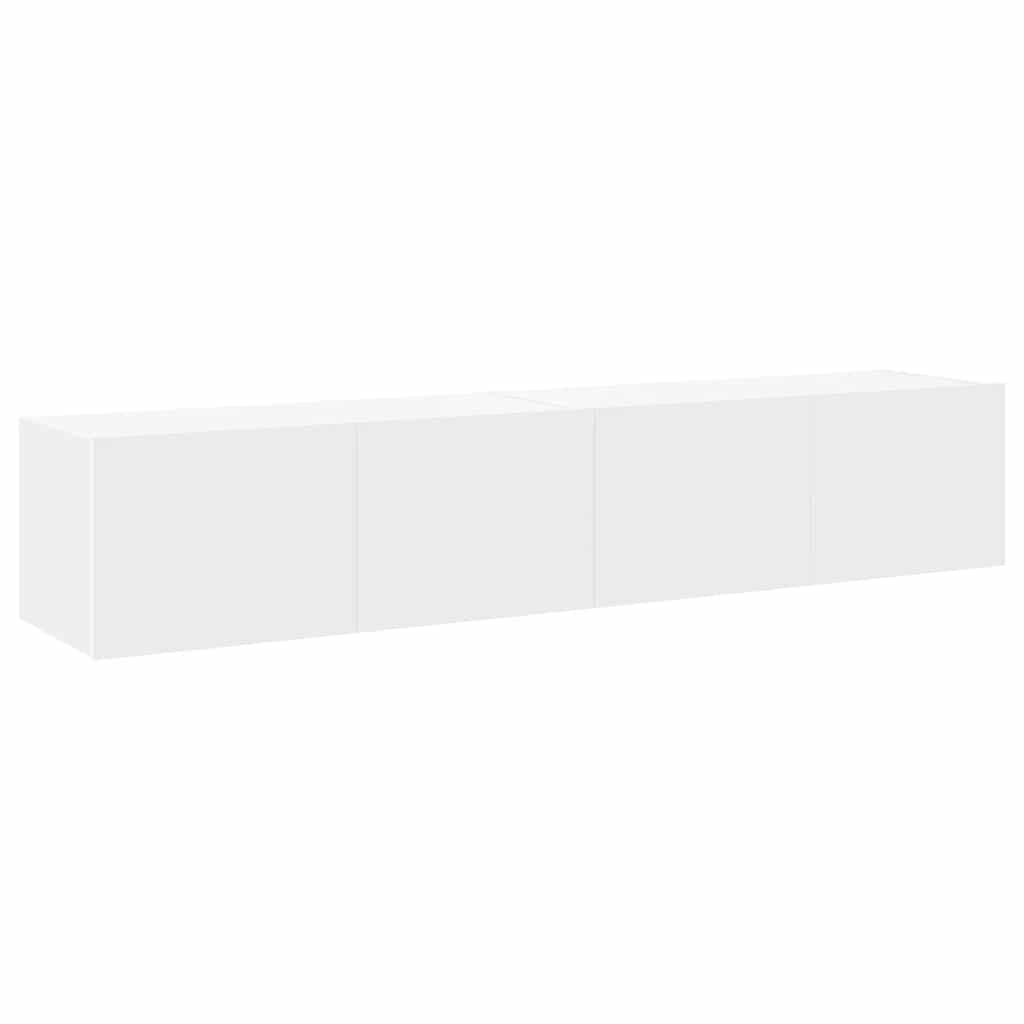 2er-Set TV-Wandschränke mit LED-Beleuchtung - Weiß - bis zu 34% sparen