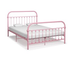 Vidaxl Metallbettgestell Rosa 120x200 cm - Stabil & Stilvoll - Bis zu 41% sparen