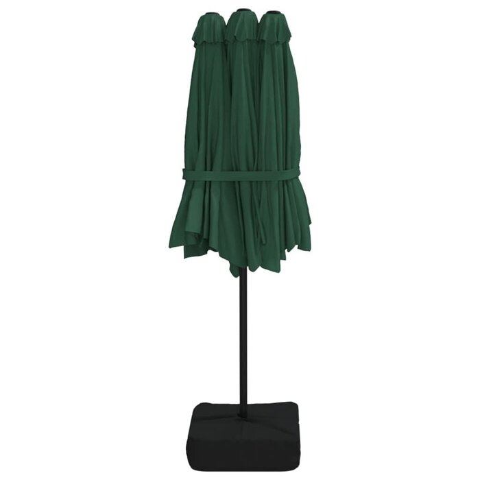 Doppel-Sonnenschirm mit LED, 449x245 cm - Grün - Outlet bis zu 35% Rabatt