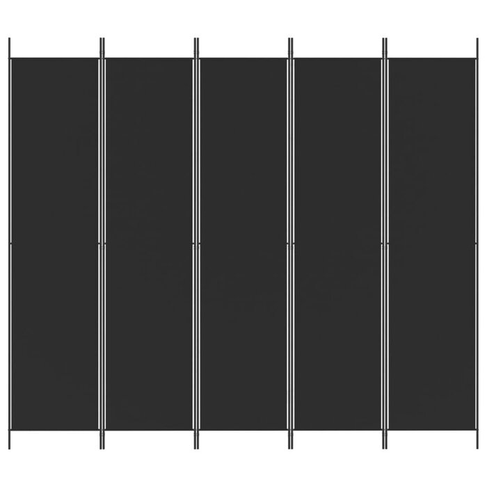 Raumteiler 250x220 cm, 5 Paneele - Schwarz, bis zu 33% reduziert