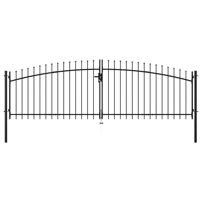 Gartentor Doppeltor mit Speerspitzen 400x150 cm - bis zu 35% Rabatt