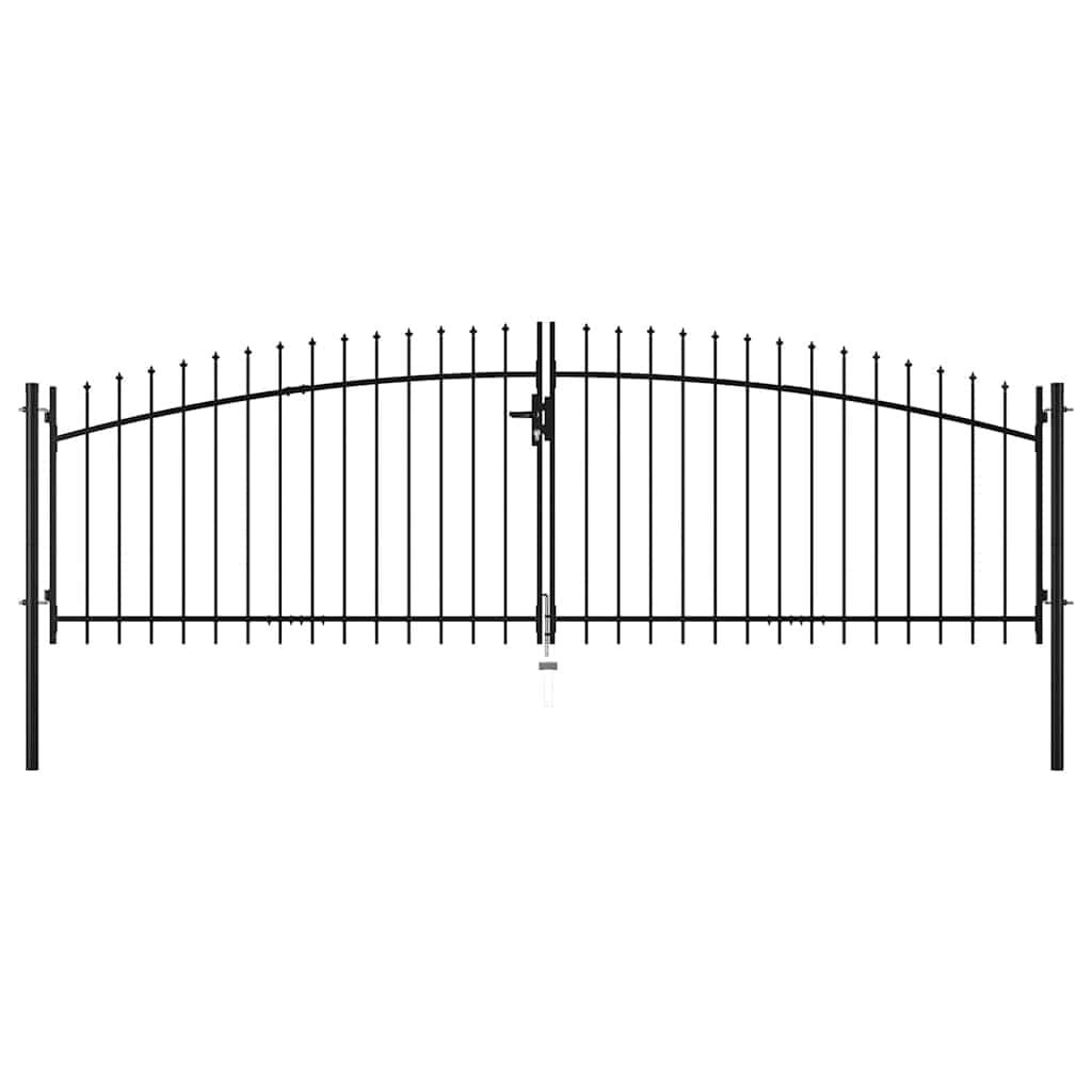 Gartentor Doppeltor mit Speerspitzen 400x150 cm - bis zu 35% Rabatt