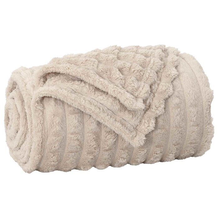 Vidaxl Flauschige XXL Fleece-Wohndecke Beige 240 x 220 cm - bis zu 57% sparen