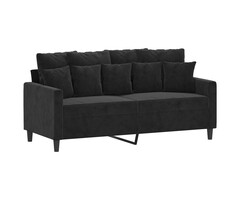 Vidaxl Edles 2-Sitzer Sofa in Schwarz | Samtoptik | Bis zu 35 % günstiger