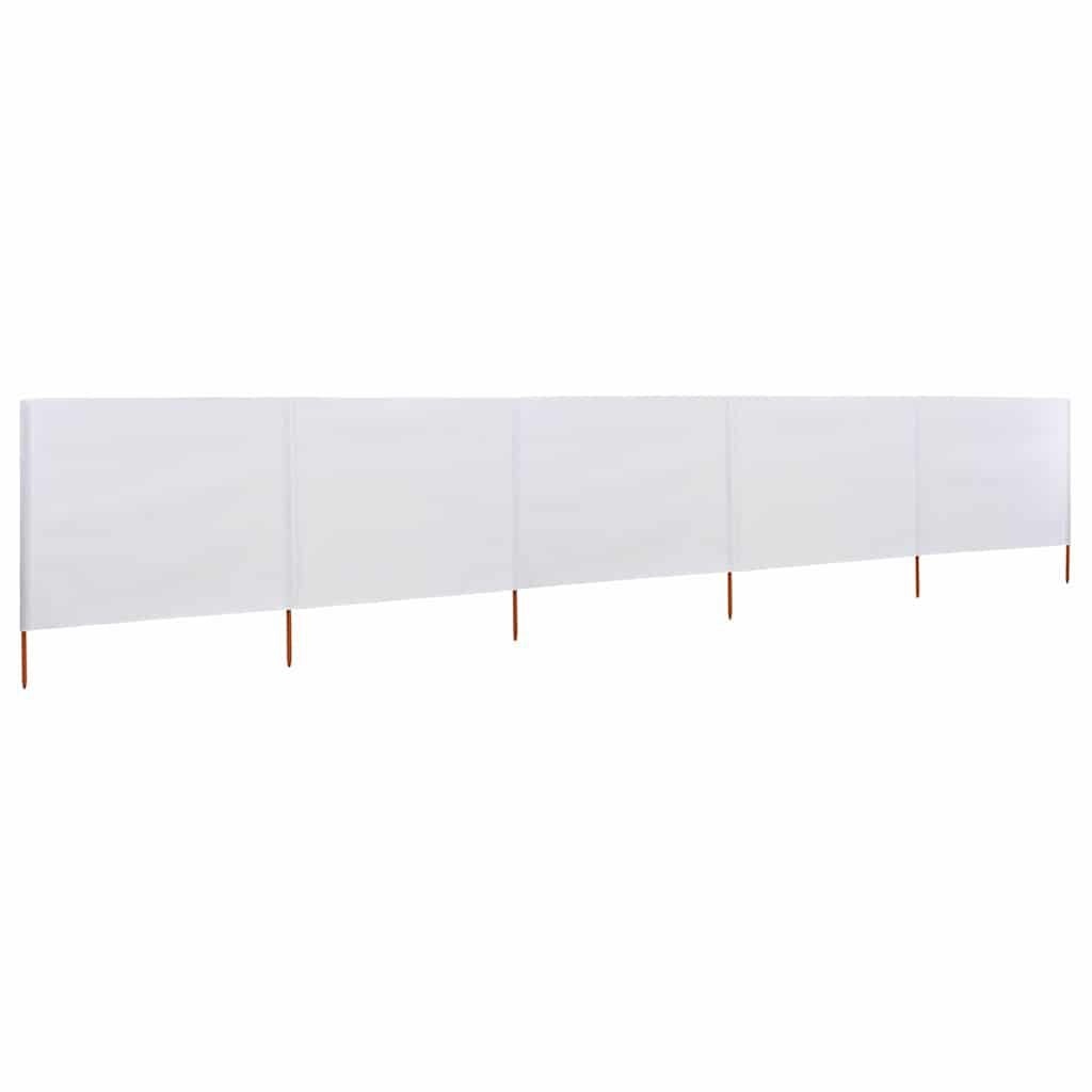 5-tlg. Windschutz 600x120 cm Sandweiß - bis zu 33% reduziert