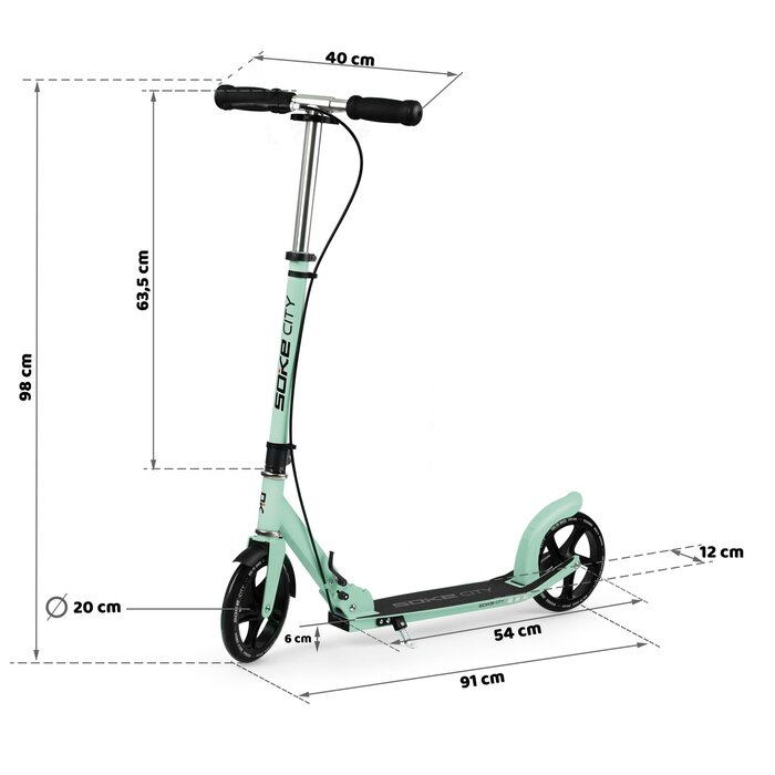 City-Scooter Grün/Schwarz - Klappbar & Robust - Bis zu 33,3% Rabatt!