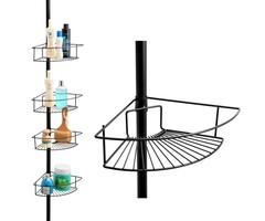 Viking Choice Teleskop Duschregal mit 4 Ablagen - Mattschwarz - Bis zu 50% Rabatt