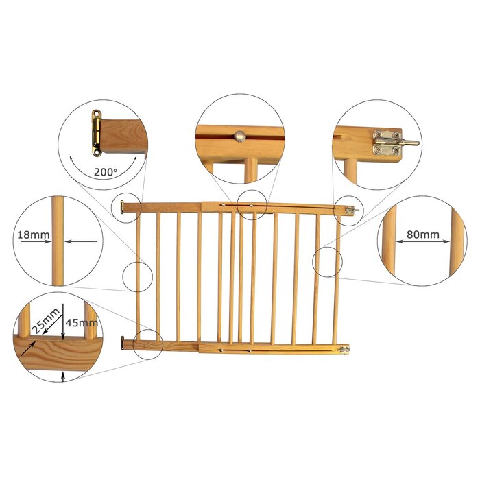 Treppenschutzgitter aus Holz 72-122 cm - Sicher & stabil - Bis zu 20% Rabatt