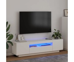Vidaxl Modernes TV-Board mit LED-Beleuchtung - Weiß, 160 cm - bis zu 35% Rabatt
