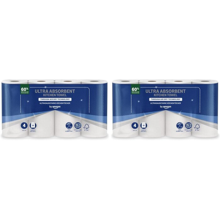 Küchenrolle 32er Pack, 2-lagig, saugstark - Jetzt bis zu 27% sparen