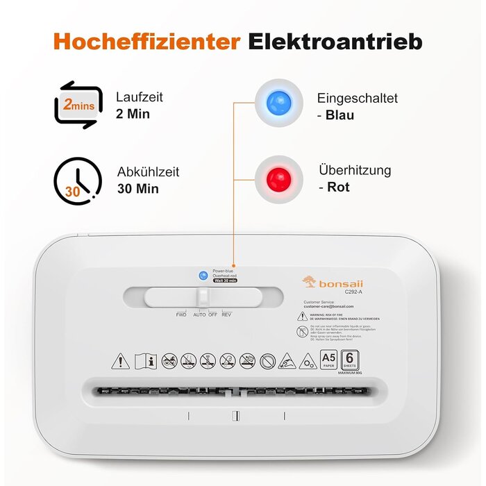 Kompakter Aktenvernichter P-4, 6 Blatt, 6L Behälter - bis zu 57% Rabatt