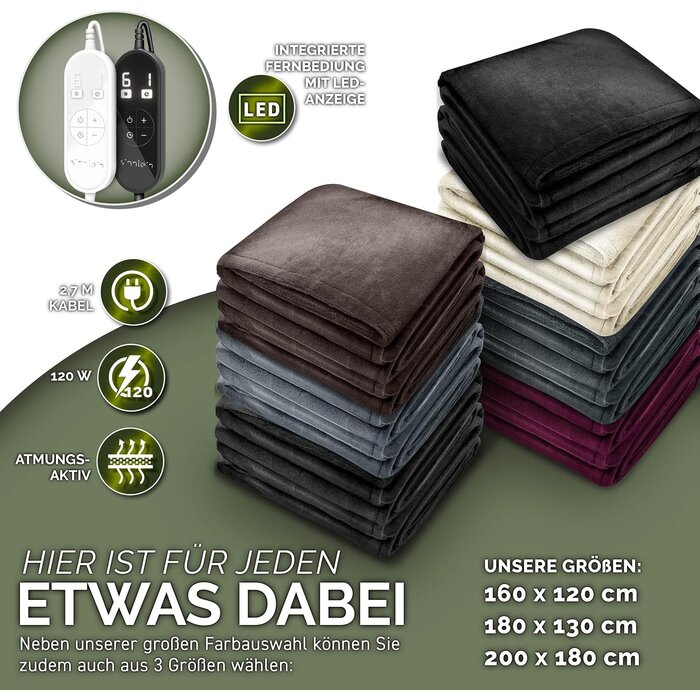 Elektrische Heizdecke 200 x 180 cm - Kuschelige Wärme, bis zu 58% reduziert