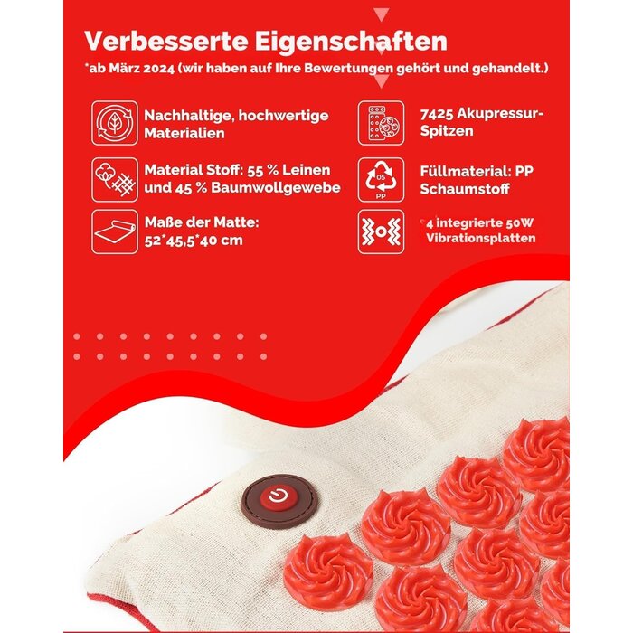 Akupressurmatte mit Vibration - Entspannung pur - bis zu 34% günstiger