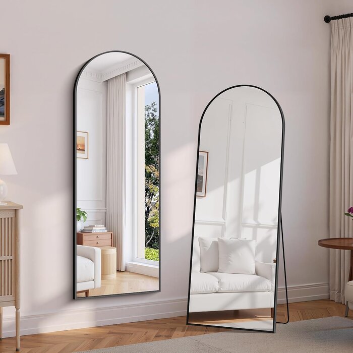 Eleganter Ganzkörperspiegel 165x60cm, schwarz - jetzt bis zu 34,3% günstiger