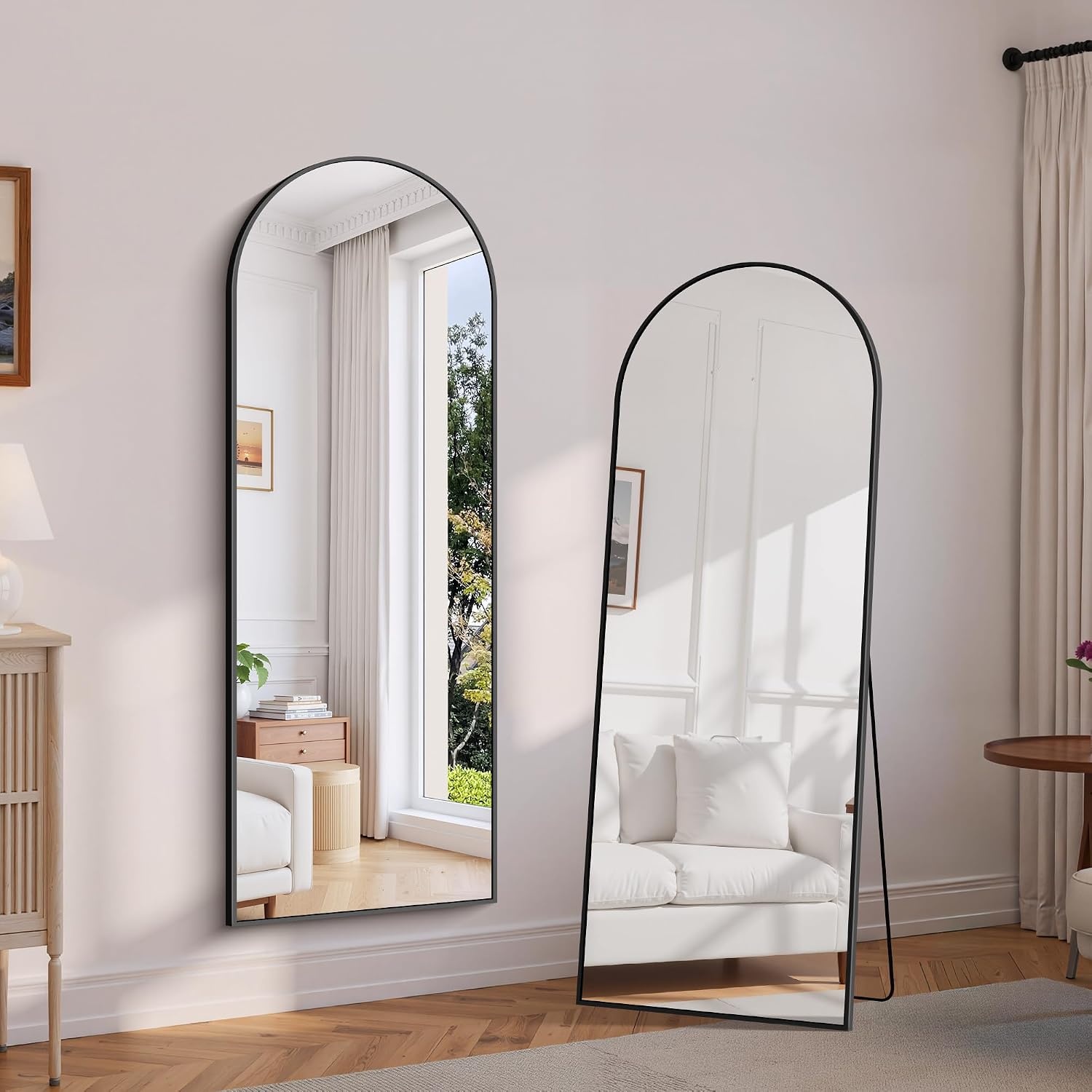 Eleganter Ganzkörperspiegel 165x60cm, schwarz - jetzt bis zu 34,3% günstiger