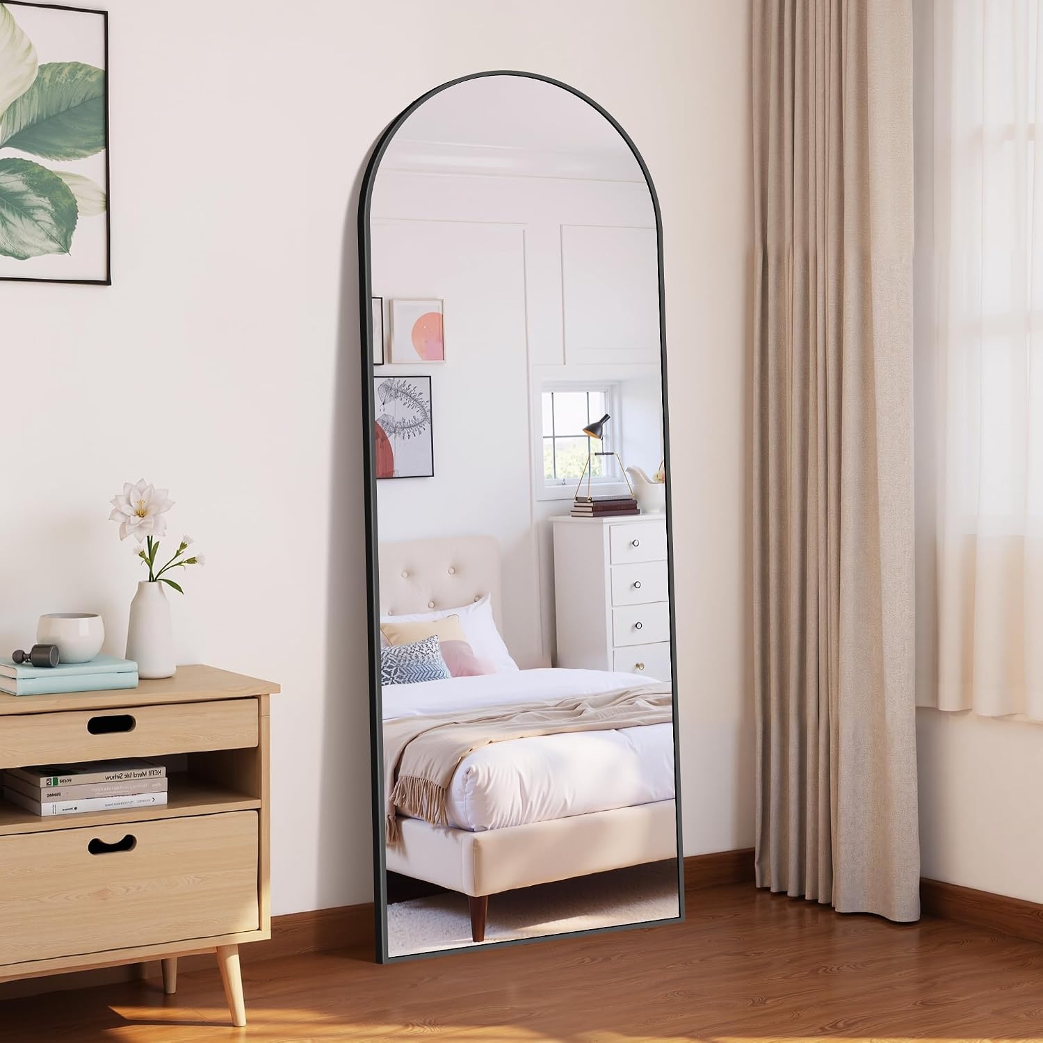 Eleganter Ganzkörperspiegel 165x60cm, schwarz - jetzt bis zu 34,3% günstiger