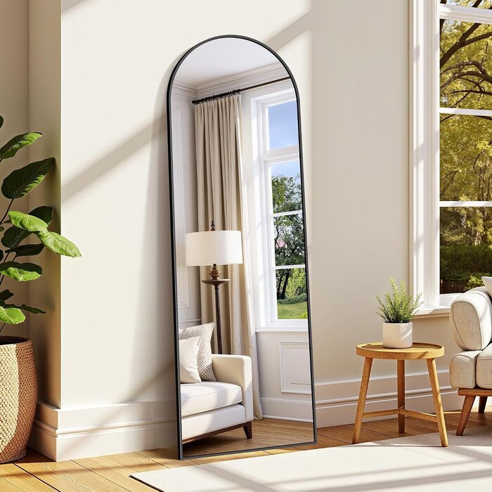 Eleganter Ganzkörperspiegel 165x60cm, schwarz - jetzt bis zu 34,3% günstiger