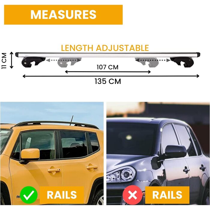 Universeller Aluminium Dachträger 135 cm - Jetzt bis zu 33,2% sparen