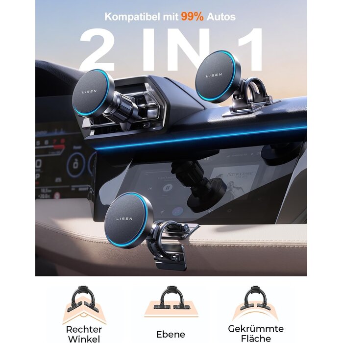 MagSafe 15W Autohalterung - Vielseitige 4-in-1 Befestigung - bis zu 32% Rabatt