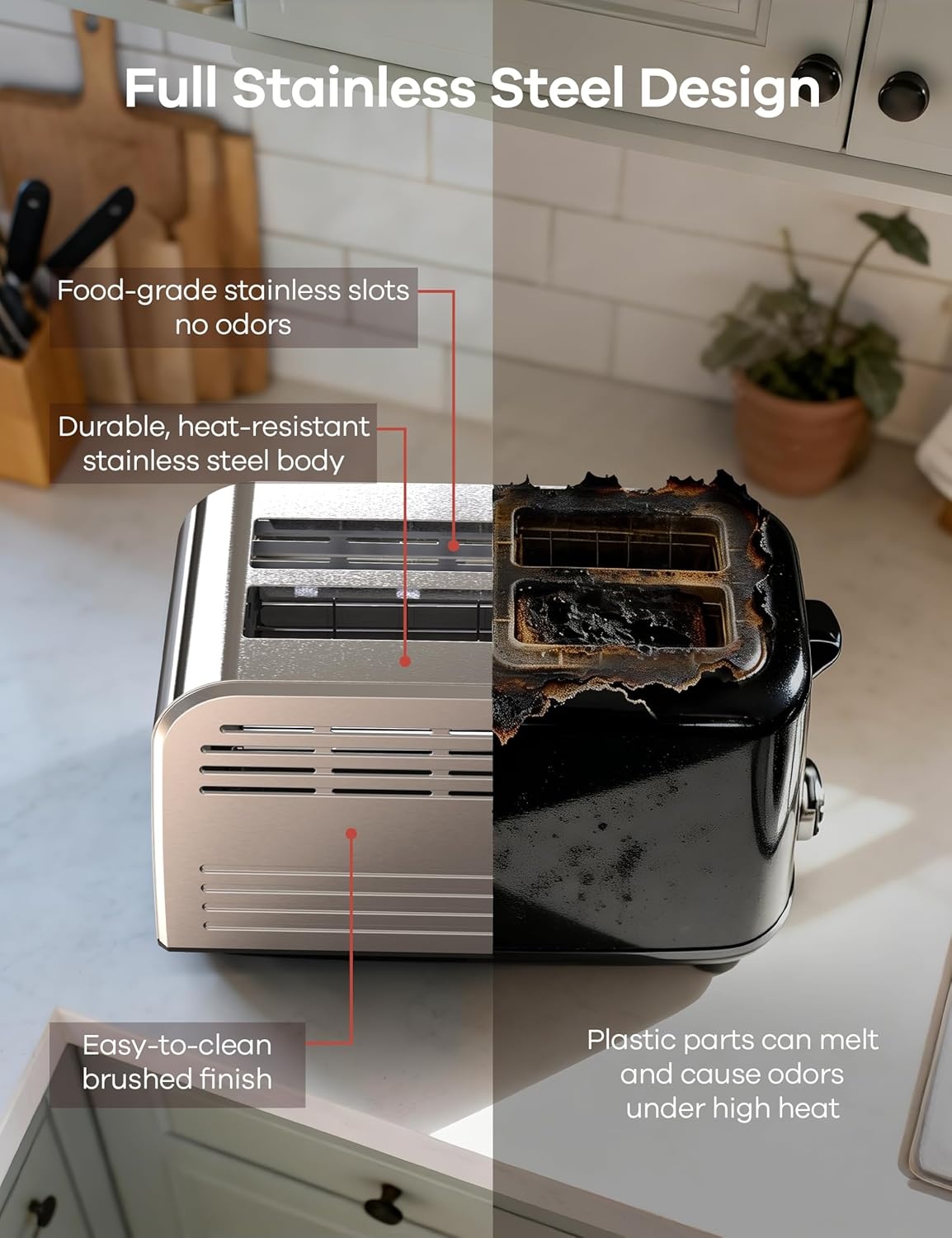 Edelstahl-Toaster mit Touchscreen, 925 W, 6 Stufen - bis zu 31,7% Rabatt