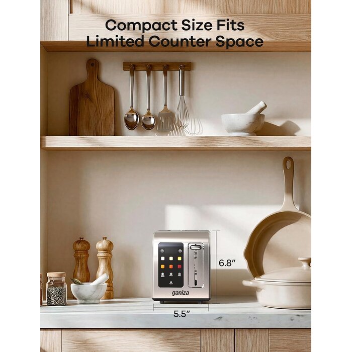 Edelstahl-Toaster mit Touchscreen, 925 W, 6 Stufen - bis zu 31,7% Rabatt