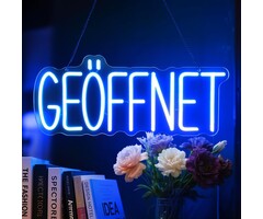 LED Neon-Schild Geöffnet Blau 38x20cm - Jetzt bis zu 37% sparen!