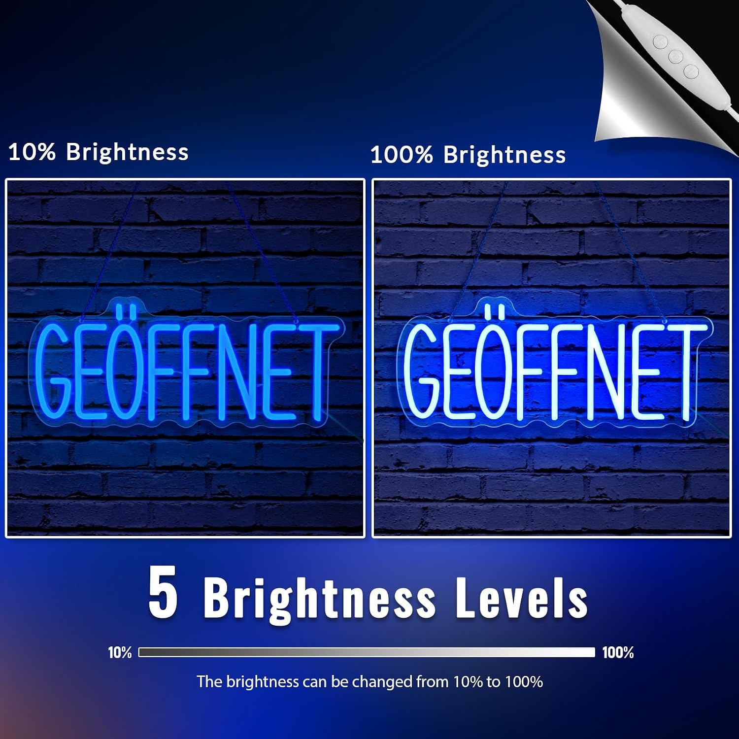 LED Neon-Schild Geöffnet Blau 38x20cm - Jetzt bis zu 32% günstiger